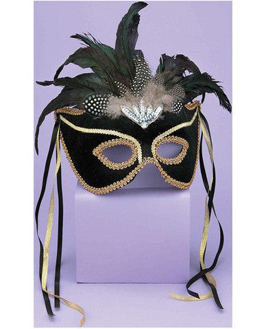 Half Mask Karneval Style Black