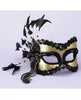 Half Mask Feathers, Beads Black/Gold