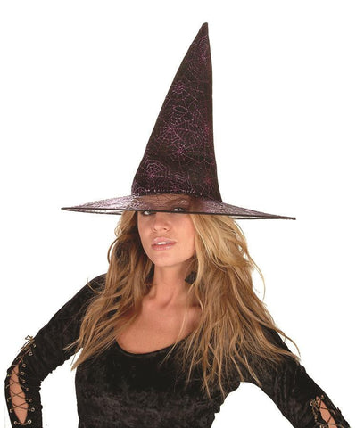 Glitter Witch Hat 18"x15" Purple