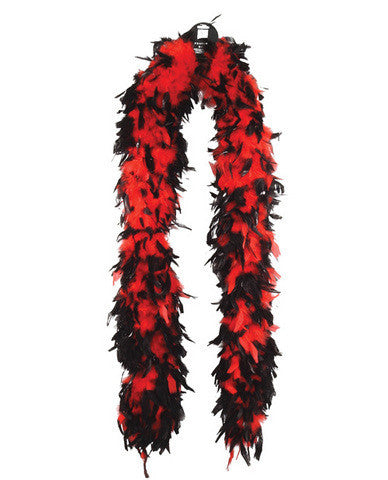 Heavy weight chandelle boa - red w/black tips