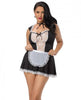 Chamber Maid Dress & Panty Black White Queen