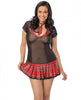 Private School Girl Dress, Tie & Panty Black/Red Qn