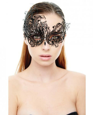 Masquerade Mask Clear Rhinestones #1 Black O/S