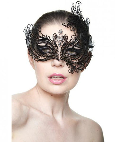 Masquerade Mask Clear Rhinestones #3 Black O/S