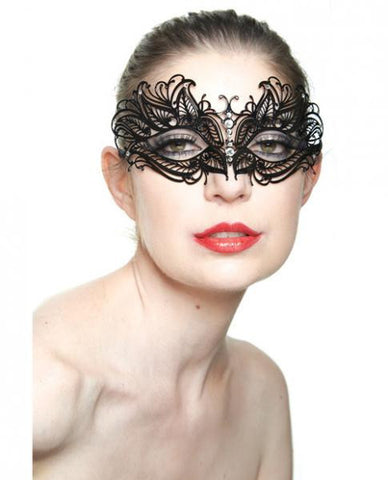 Masquerade Mask Clear Rhinestones 2006 Black O/S