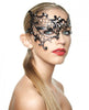 Phantom Of The Opera Half Mask Clear Rhinestones Black