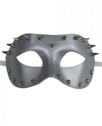 Kayso Leather Mask Short Spikes - Silver