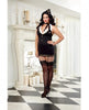 Flight Attendant Costume 4 Piece Dress, Panty Black Qn