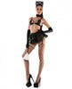 Role Play Maid Bra Top, Skirt, Collar & Headband Black S/M