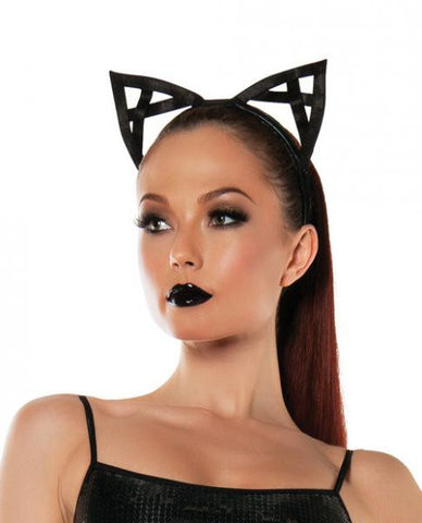 Role Play Bondage Kitty Ears Black O/S