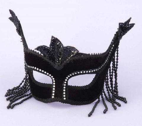 Mask Half Black with Stones O/S