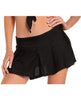 Solid color pleated school girl skirt black m/l