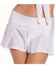 Solid color pleated school girl skirt white m/l