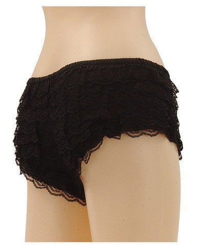 Be wicked ruffle hot pants black small