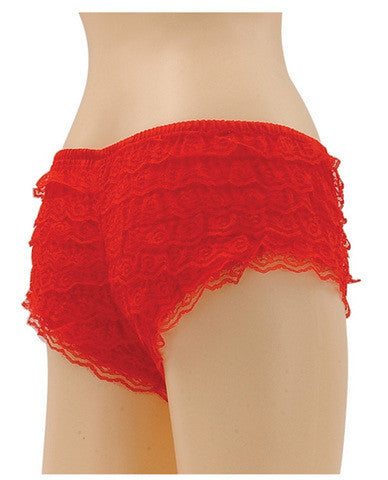 Be wicked ruffle hot pants red medium